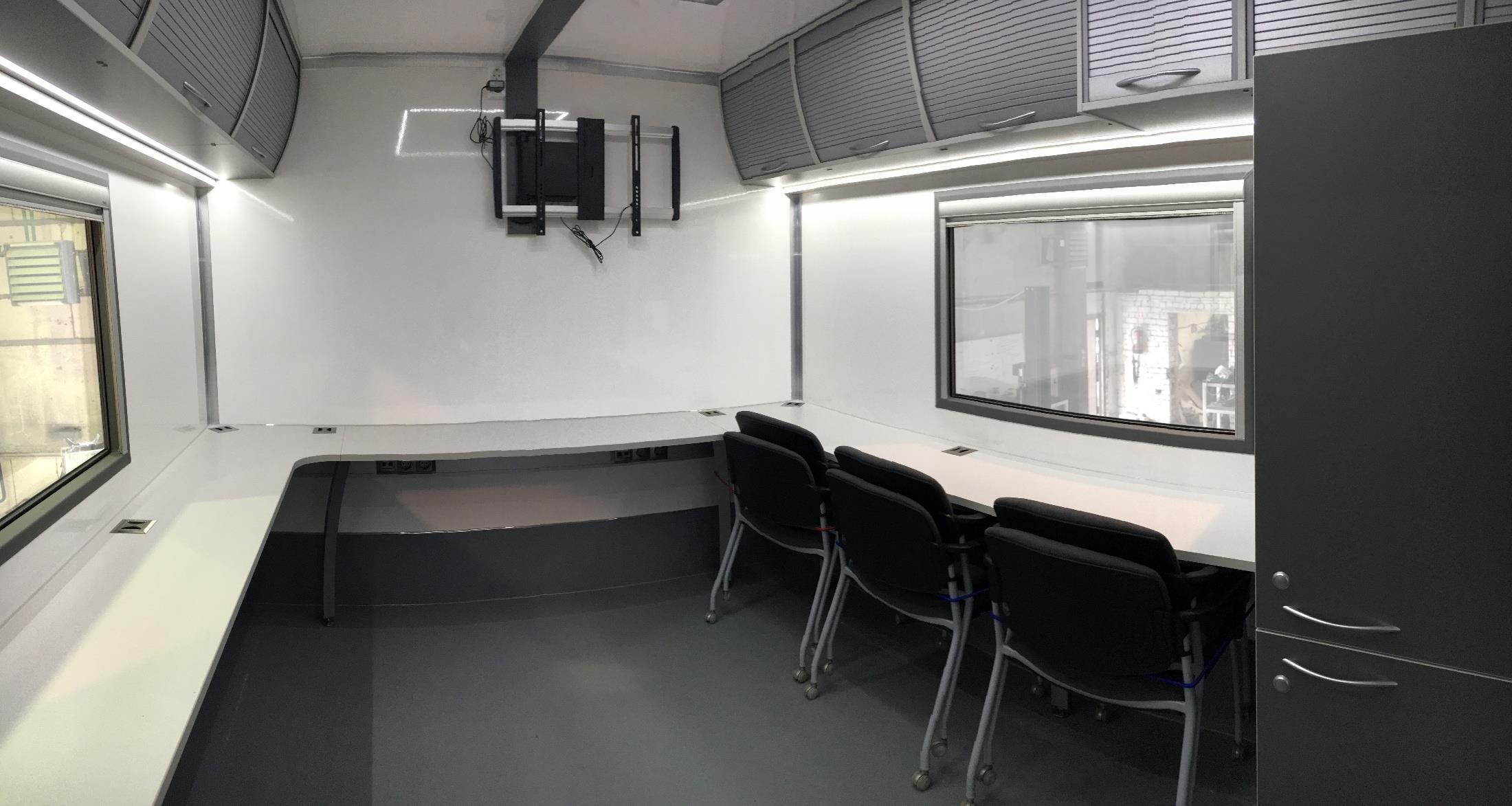 Meeting and briefing area inside the transporter